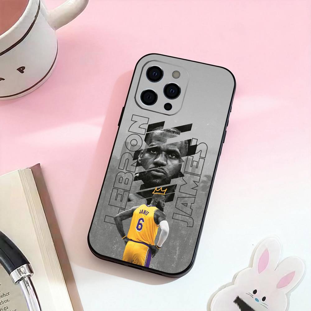 Custodia per Telefono Basketball L-Lebron James 23 Per iPhone 17,16,15,14,13,12,11 Plus,Pro,Max,XS Silicone Morbida
