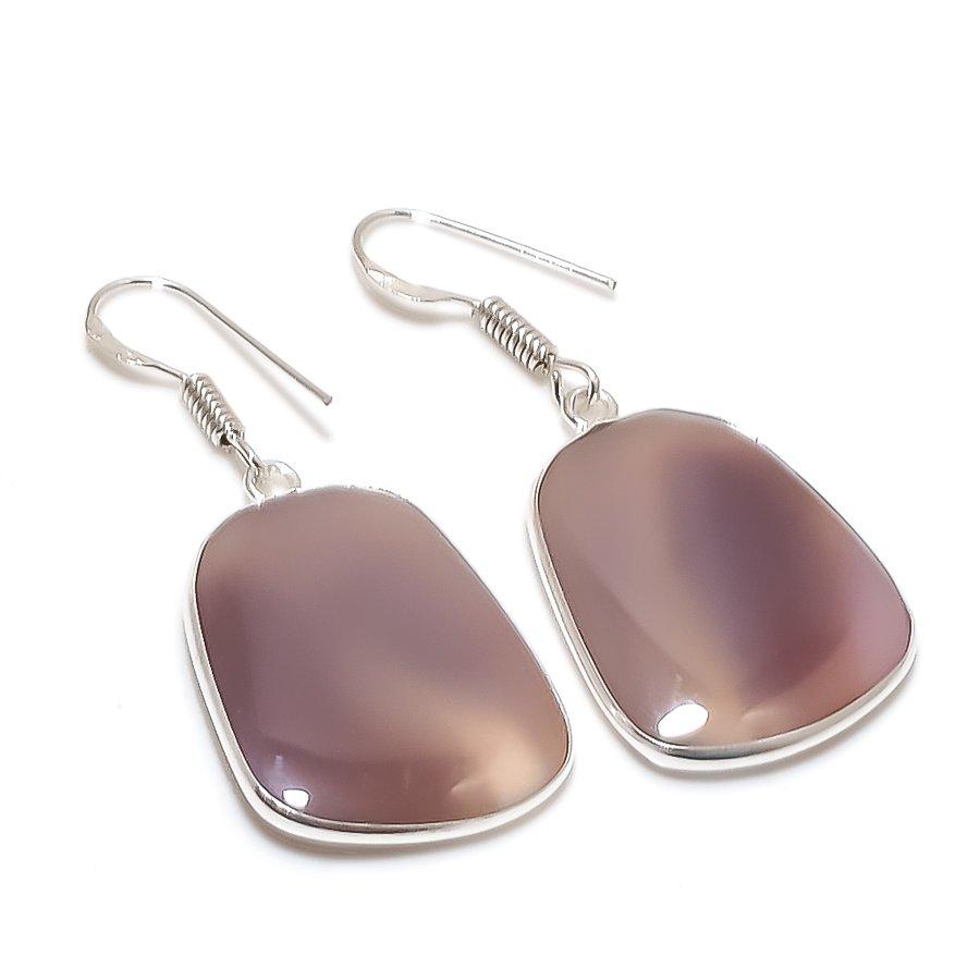 Natural Botswana Agate Gemstone 925 Sterling Silver Jewelry Earring 1.81 AE-12383
