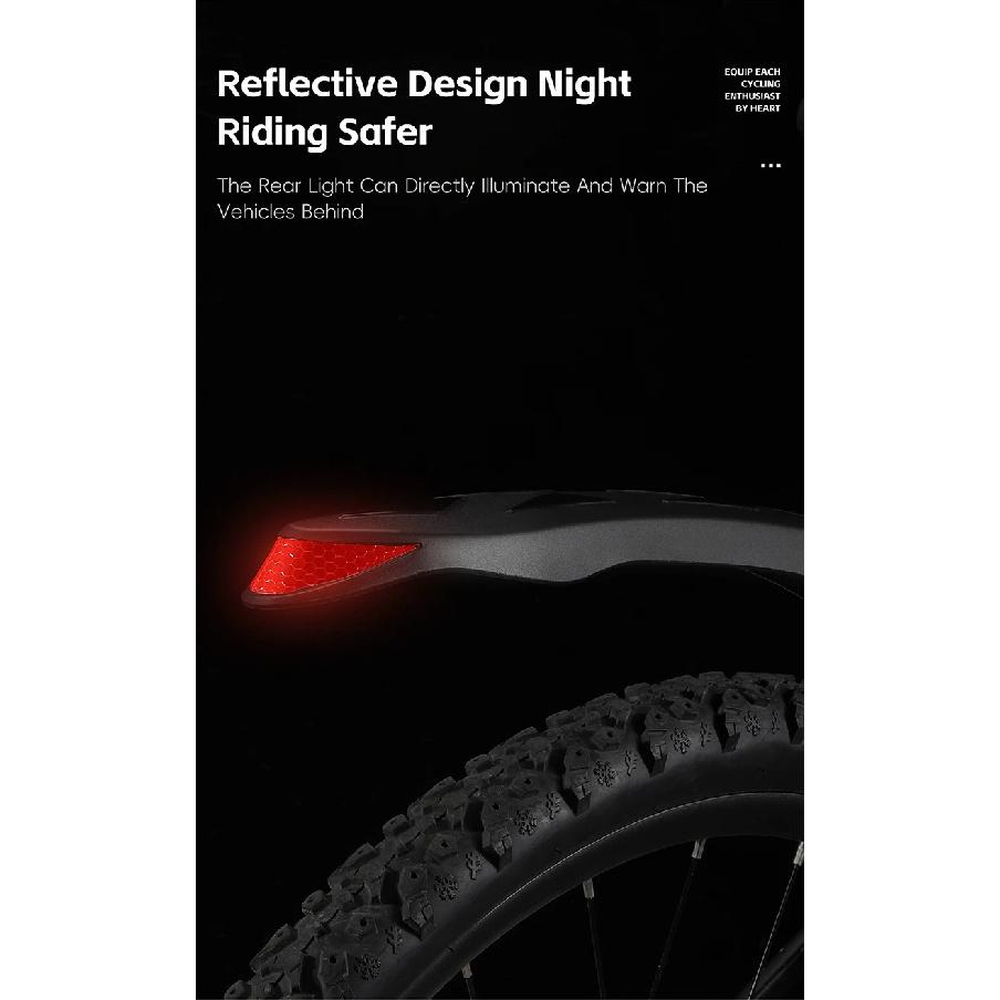 WEST BIKING Reflective Bicycle Fender High Toughness Bike Front Rear Mudguard For 26-27.5 Inch MTB Fenders Bike Accessories