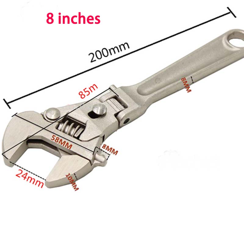 

Регулируемый храповый ключ 8/10 дюймов, регулируемая вращающаяся головка 180°, складная рукоятка, многофункциональный трубный ключ, ручной инструмент