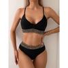 Black Bikini Set Sexy Swimsuit Women Bandage Padded Swimwear Female Bathers High Waist Bathing Swimming Swim Suit Beachwear