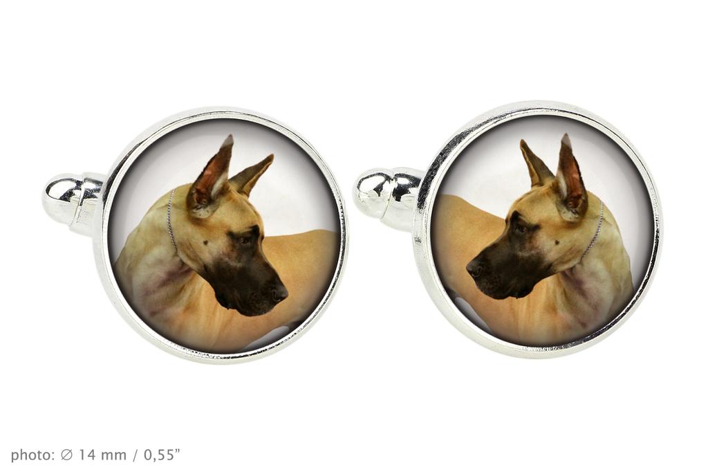 Great Dane I - cufflinks and tie with your photo, a suit decoration, men's jewelry from the Art-Dog brand.