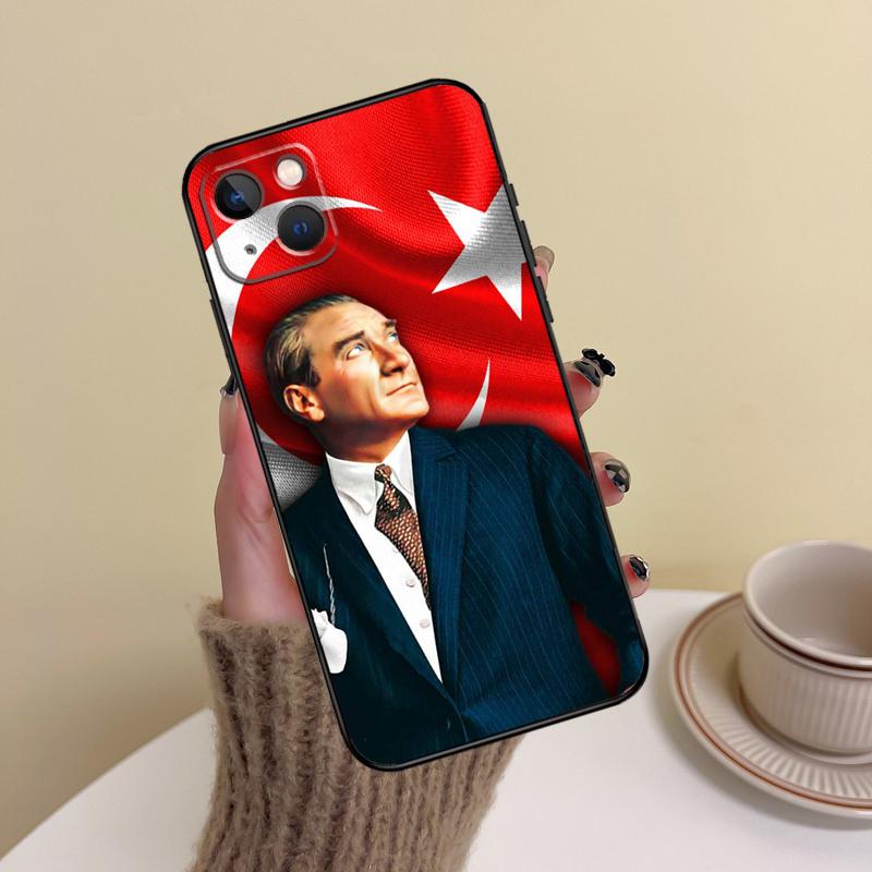 Turecká vlajka Atatürka Pouzdro na telefon Pro iPhone 14 Pro Max 17 Air 16 15 11 12 13 Pro Max mini 16 Plus 16e Kryt Funda