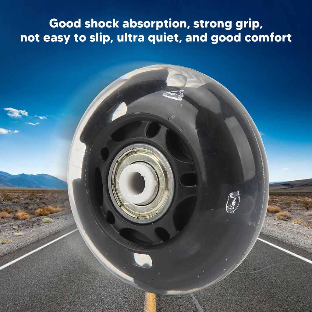 4 Stück Leuchtende Rollschuhrollen 63mm PU Flash Inlineskater-Rollen für Inlineskateboards Rollen