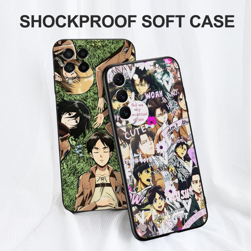 Black tpu Case For Samsung Galaxy A50 50S A30S A10 A01 A11 A21S A31 A41 A51 A71 Cover Attack on Titan