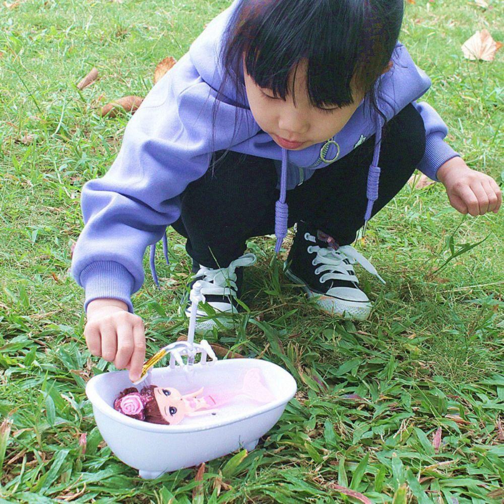 Spraying Water Kids Bathing Toys Pretend Toy Mini Bathroom Tub Creative Electric Bathtub  DIY Toy