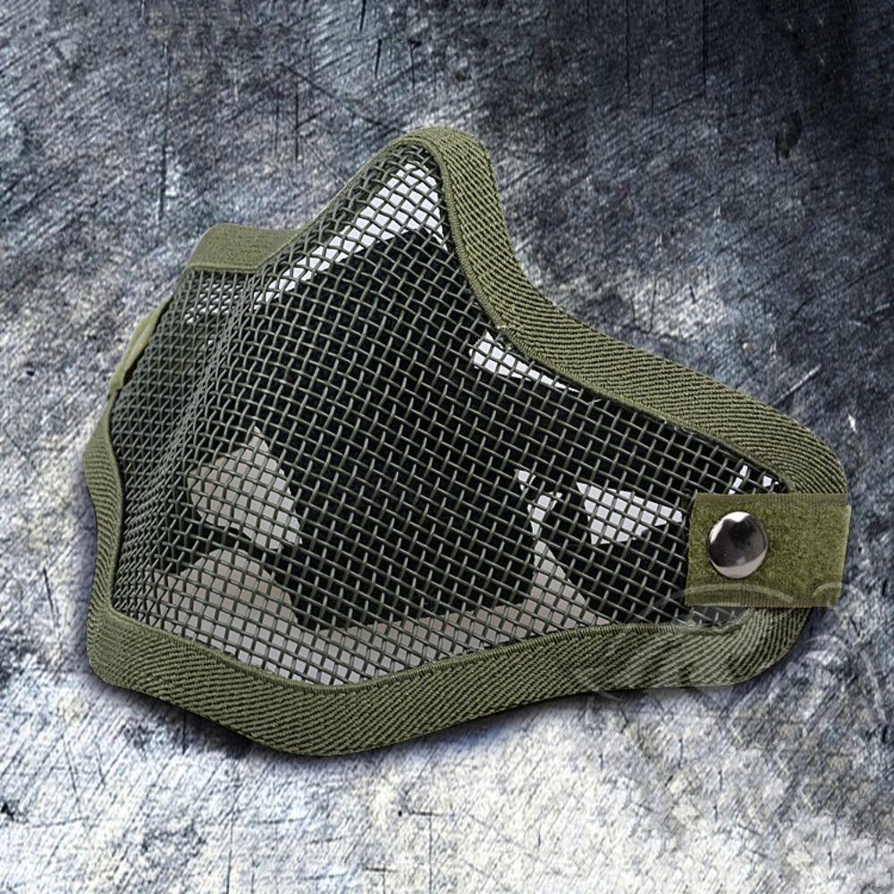 Protective Strike Half Face Wire Mask Adjustable Steel Mesh Mask Metal Face Mask  Riding Cycling