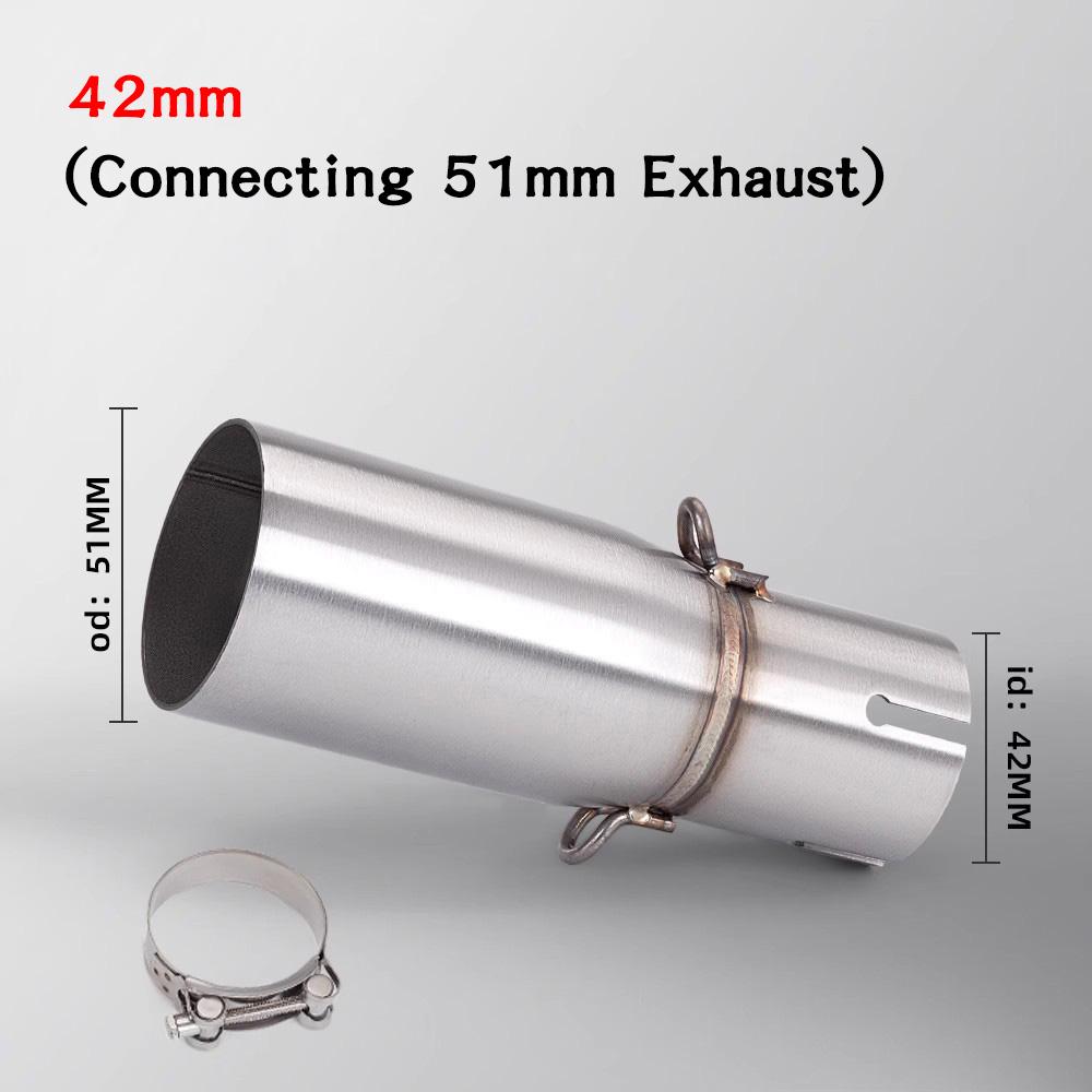 Motorcycle Modification Exhaust Pipe Exhaust Middle Section 28 30 32 35 mm Adapter 51mm Exhaust Section non-destructive Install
