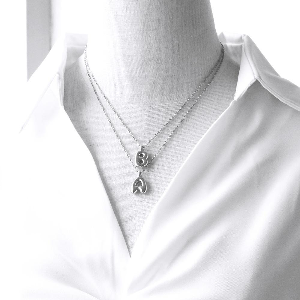 Creative Copper Color Chunky Balloon Bubble Initial Letter Pendant Choker Necklaces for Women Custom Personalized Jewelry