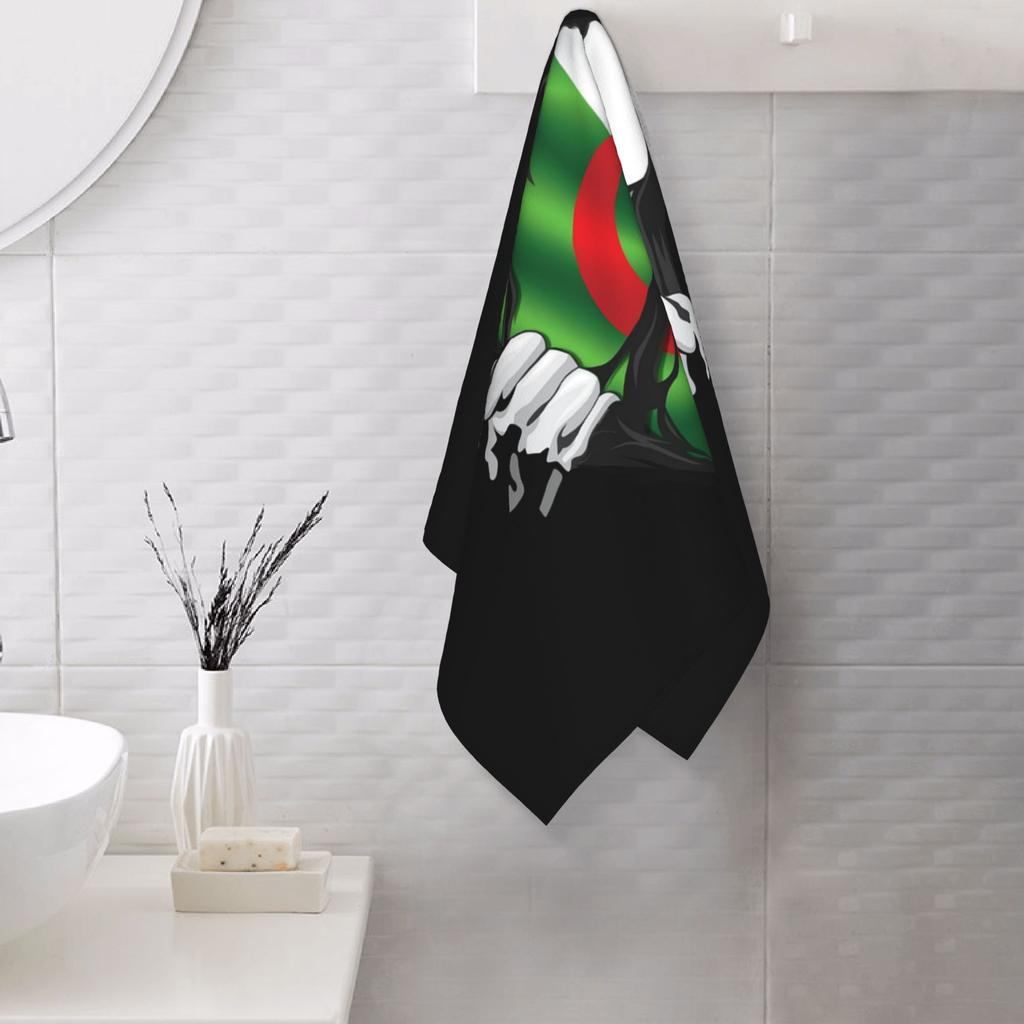 Algerian Pure Blood Flag Black Soft Face Towel Quick Dry Pool Bath Cotton Towels Absorbent