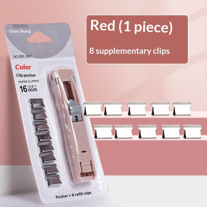 Mini Traceless Push Stapler Hand Clamp Reusable Tool for Office School File Paper Book Secure Portable Binding