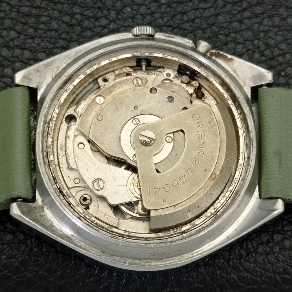 VINTAGE ORIENT AUTOMATIC 46941 JAPAN MENS GREEN COLOR DIAL WATCH A700626-5 R204-a700626