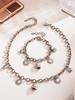 Oumeka 18k Gold-Plated Stainless Steel Jewelry Set: Versatile Pendant, Necklace, and Bracelet.