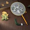 Handheld Embroidery Fan with Pendant Silk Fan Peony Chinese Style Fan  Photography Prop