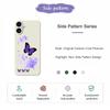 For iPhone 17 Case Purple Butterfly Pattern Printing Straight Edge TPU Phone Back Cover