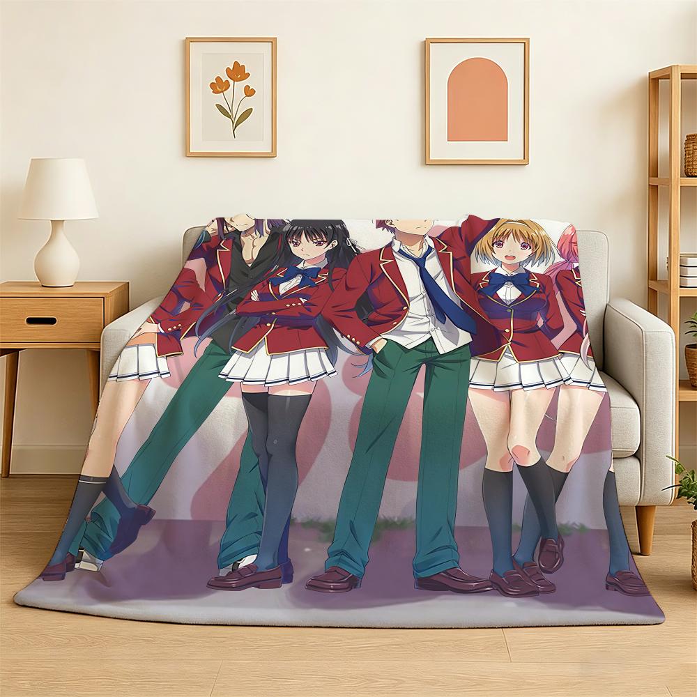 Classroom Of The Elite anime Throw 240g Flannel Blanket Lightweight Soft Skin-friendly Summer Thin Throw Blanket 75X95CM