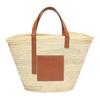 Bolso Cesta de Hoja de Palma, Bolso de Mano, Bolso de Hombro Grande para Mujer, Natural y Tostado ACBKS81X01-2435
