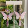 Butterfly Animal Theme Gold Plated Crystal Earrings Handcrafted For Women