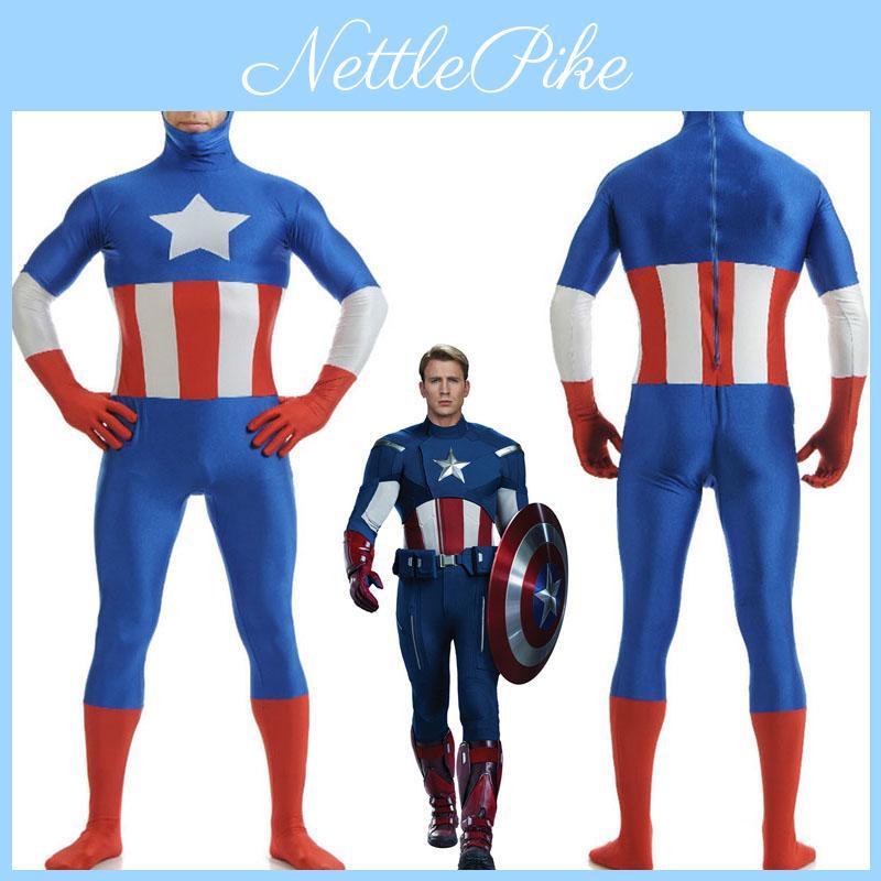 Superbe costume de super-héros Avengers Capitaine avec une fabrication exquise pour adultes