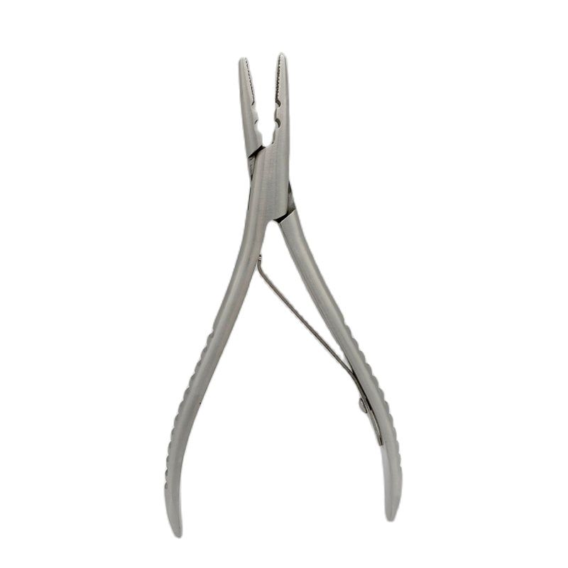 1 PC 7 Inch Silver Stainless Steel Clamp Hair Extension Plier with Two Holes Keratin Hair Extensions Removal Tools