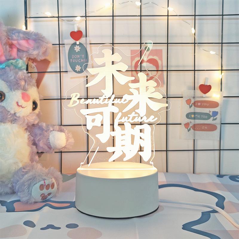 3D Cartoon Night Light: Custom Acrylic Bedside Lamp for Atmosphere & Gifts