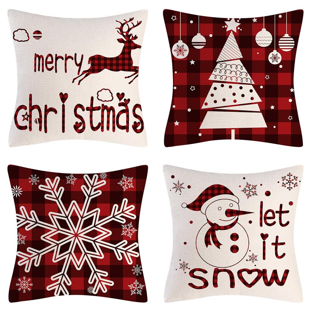 Christmas Pillowcase Combination Multi-patterned Cushion Party Festive Sofa Living Room Pillowcase Pillowcase