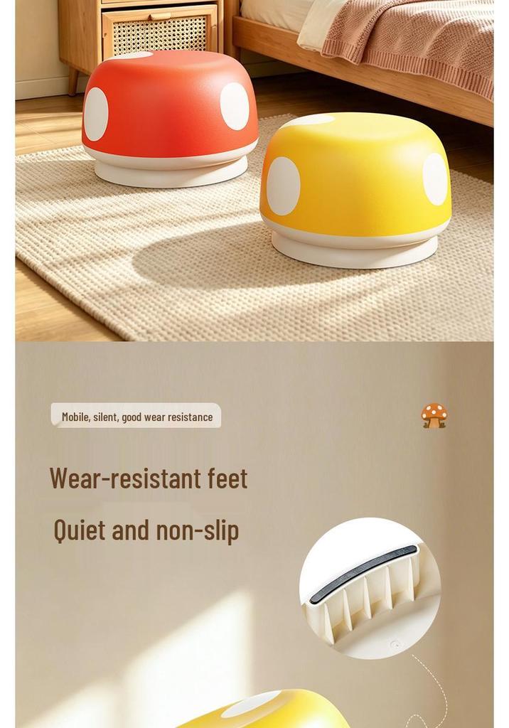 Mushroom Stool - Cute Children's Shoe Changing and Side Table Stool for Home Entrance and Hallway.