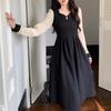 Large Size French Hepburn Style Chic Long-sleeved Dress for Women's Spring Fat Sister To Cover the Stomach and Look Thin Splicing Long Skirt