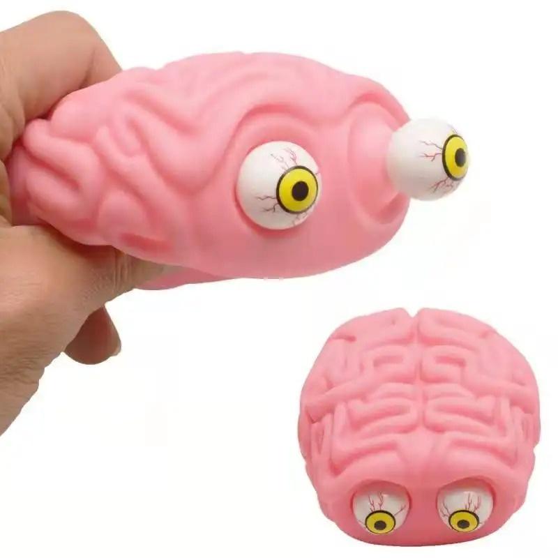 Brain Stress Balls Squeeze Eye Popping Fidget Toy Stress and Anxiety Relief Ball Halloween Christmas Fun Gift for Teens Adults