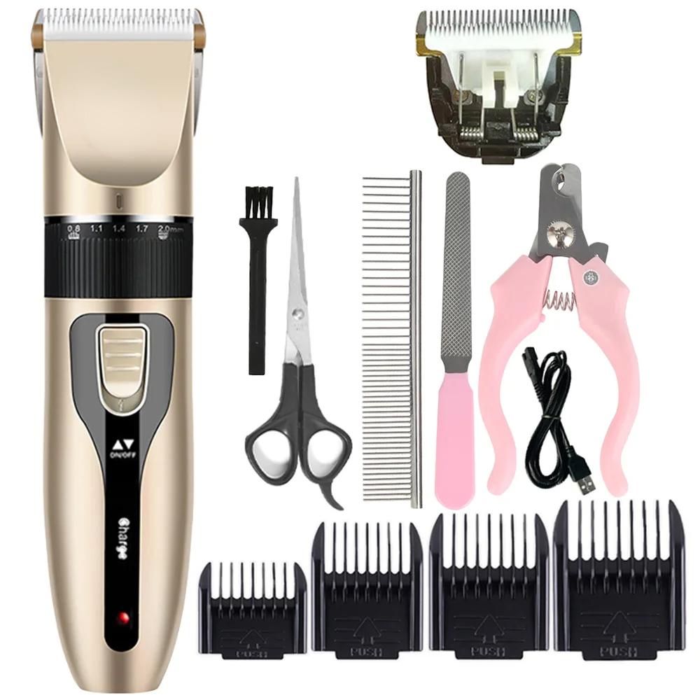 Dog Cat Clipper Hair Clippers Grooming Haircut Pet Shaver Conjunto completo Pets Recarregável Professional Cutter Shaver Máquina de corte