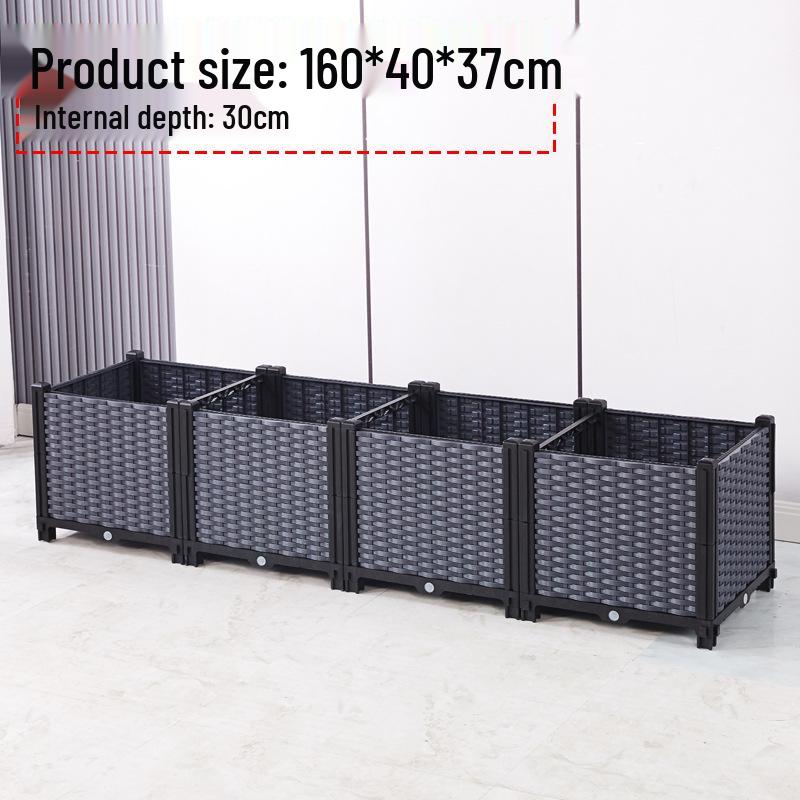 Large Plastic Flower and Vegetable Planting Box for Balcony, Courtyard, or Rooftop Gardens