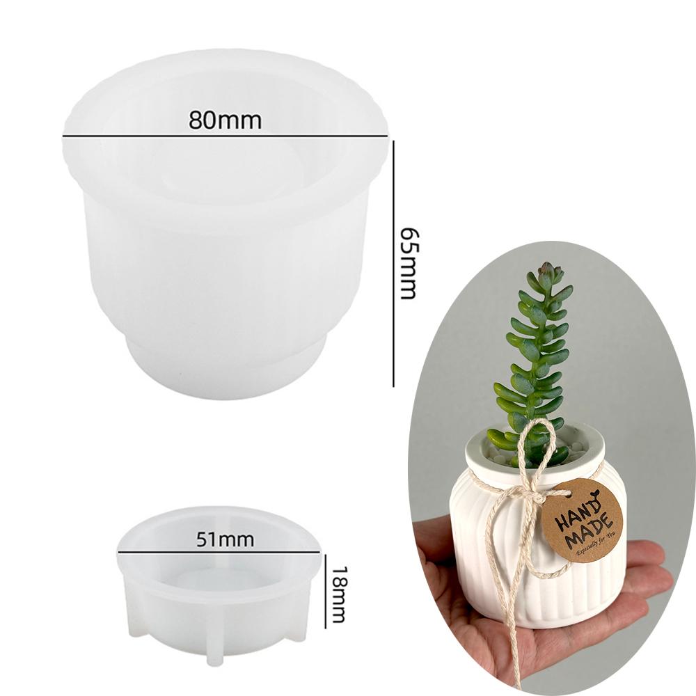 

Бетонный цветочный горшок Силиконовая форма Сделай сам Ручная работа Круглая Полосатая с Крышкой Формы для свечных банок Гипс Эпоксидная смола Коробка для хранения Форма для поделок