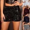 New Women's Clothing, Instagram Fashion Shorts, High Waist, Solid Color, Slimming, Sequined Women's Pants