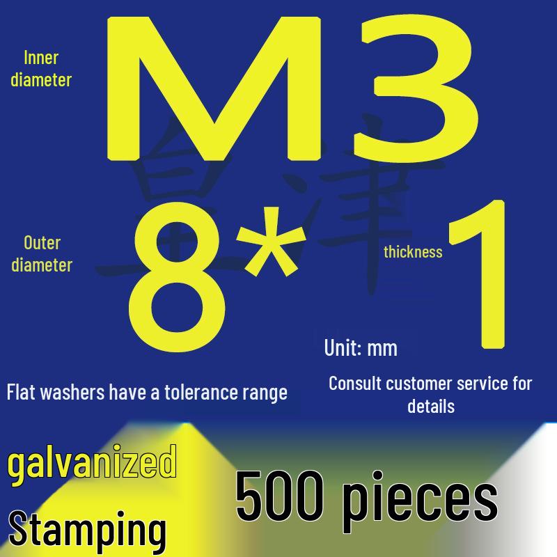 Heavy-Duty Galvanized Metal Flat Washers: Thickened Iron Rings M4 M5 M6 M8 M10