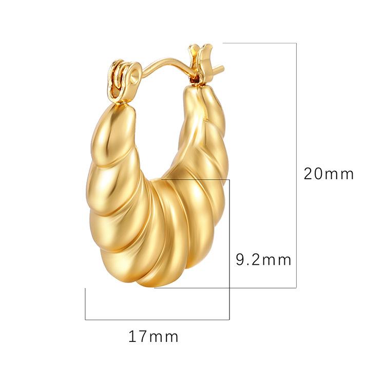 Korean Version of The Trend Style High-end New 18k Gold Electroplated Stainless Steel Unisex Earrings Earrings