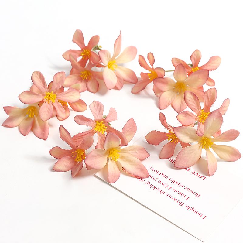 Mini-Orchideen-Strauß DIY-Set: Seiden-Kunstblumen & Strohhut-Accessoires für Geschenke und Dekorationen