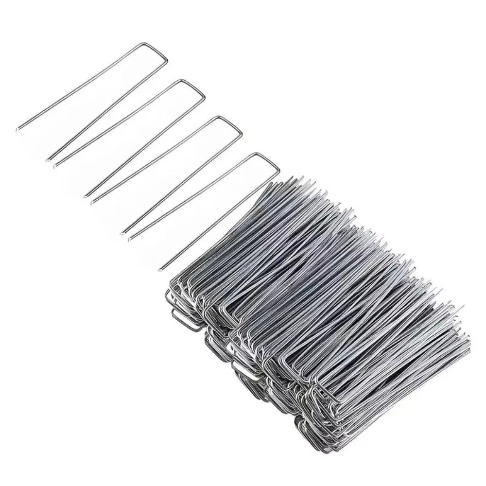 Landscaping Supplies U-Shaped Ground Pegs Heavy Duty Steel Garden Pins Galvanized Durable Landscape Staples Garden Tools