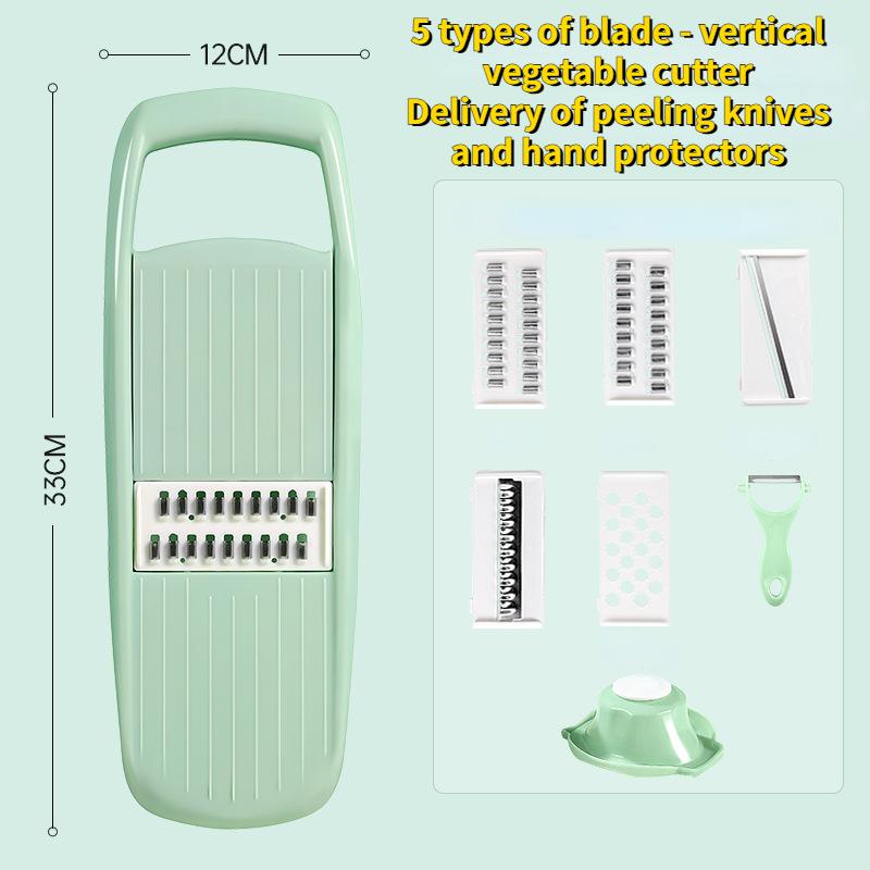 Fashion Household Multifunctional Kitchen Vegetable Cutter. Dicing and Shredding Stainless Steel Hand-guard Slicing Planer