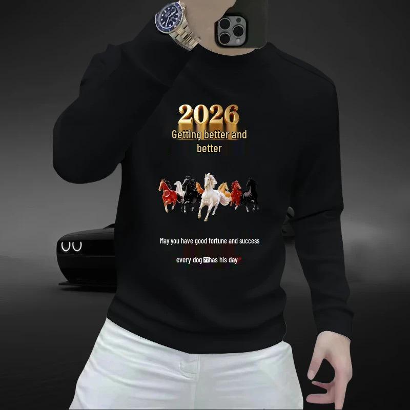 

Men s Personalized Trendy Heavyweight Round Neck Hoodie - Stylish Autumn Casual Wear Double Extra Large