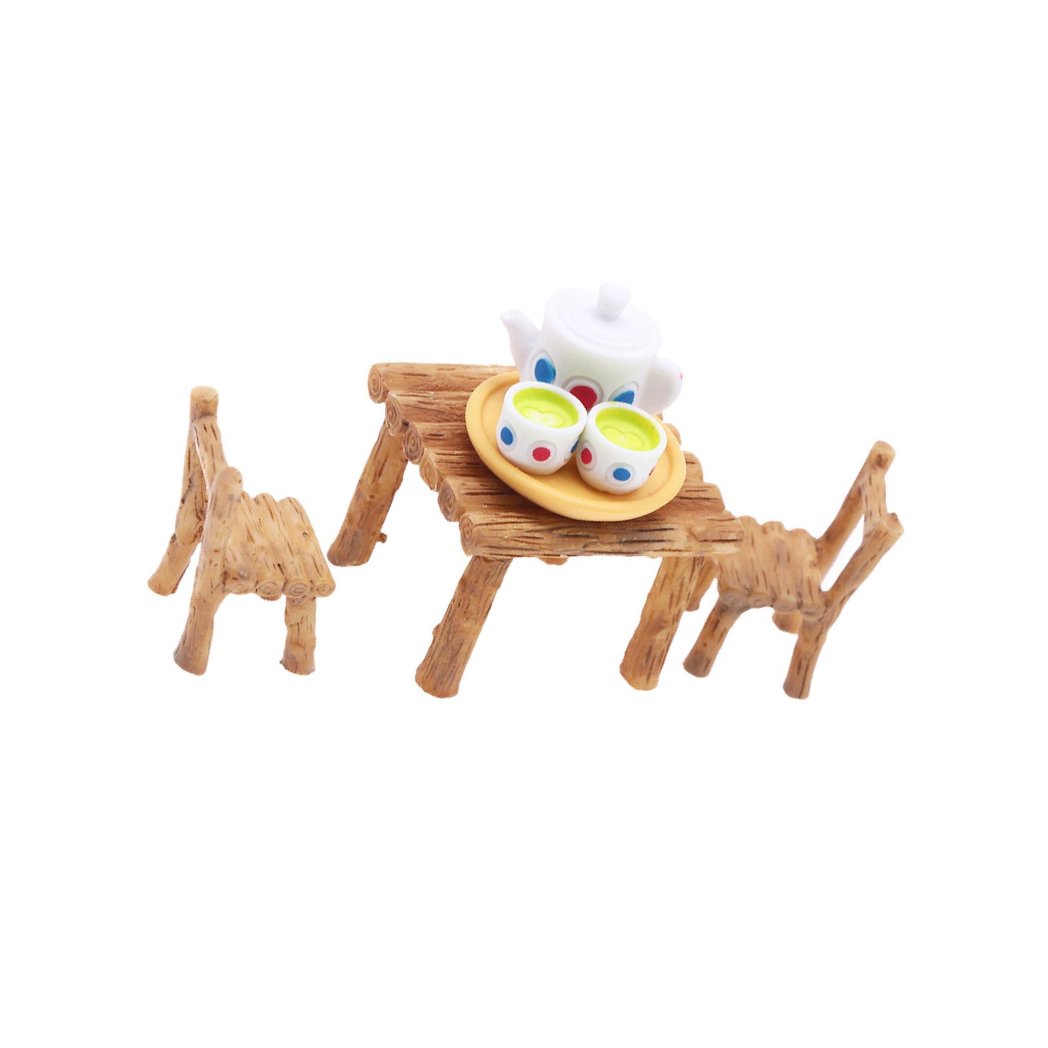 

Exquisite 1 12 Scale Miniature Doll House Tea Set with Delicate Teapot for DIY Scene Decoration Table Furniture