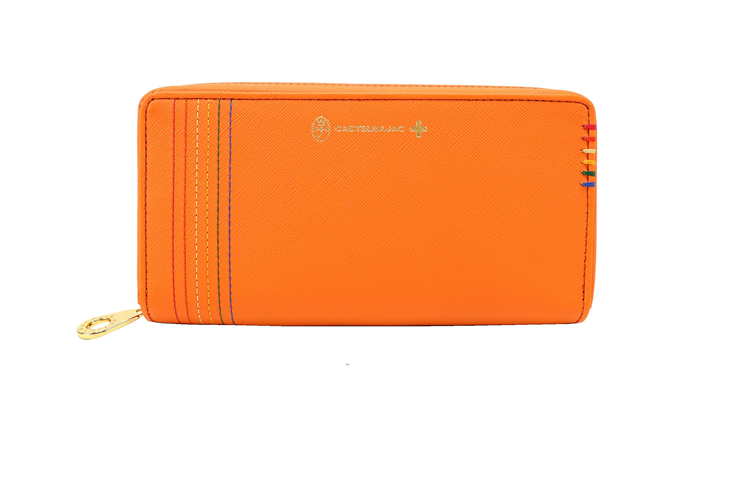 

27606 Chest Leather Round Zipper Long Wallet [Castelbajac] [Orange] помаранчевий