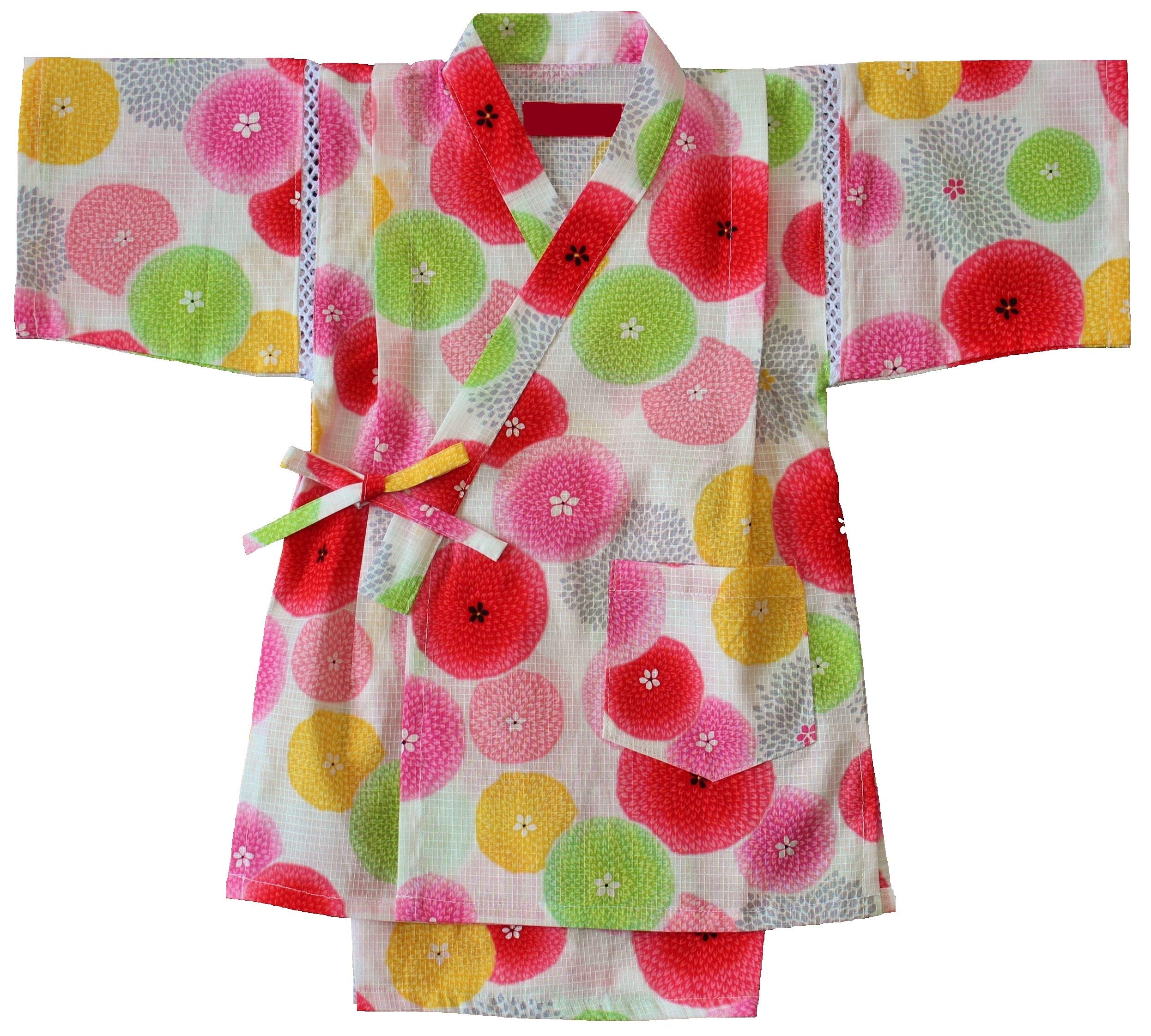 

Chrysanthemum Made in Red Summer Summer Room Wear [Warudo] Children s Jinbei, Girls, Kids, Jinbei, White, Red, Japan, Plum, 100% Cotton, Sizes 90,
