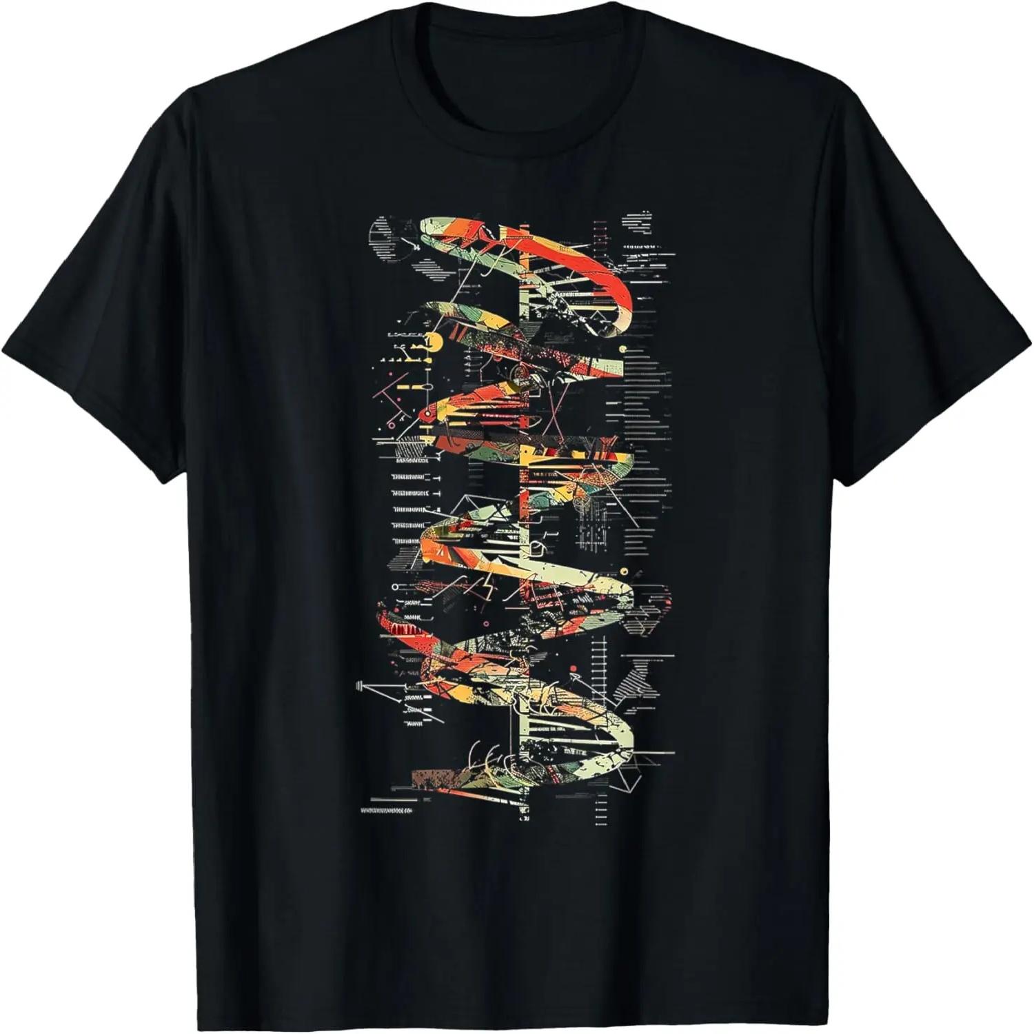 DNA Colorful Graphic Artwork T-Shirt XXXXXL чёрный