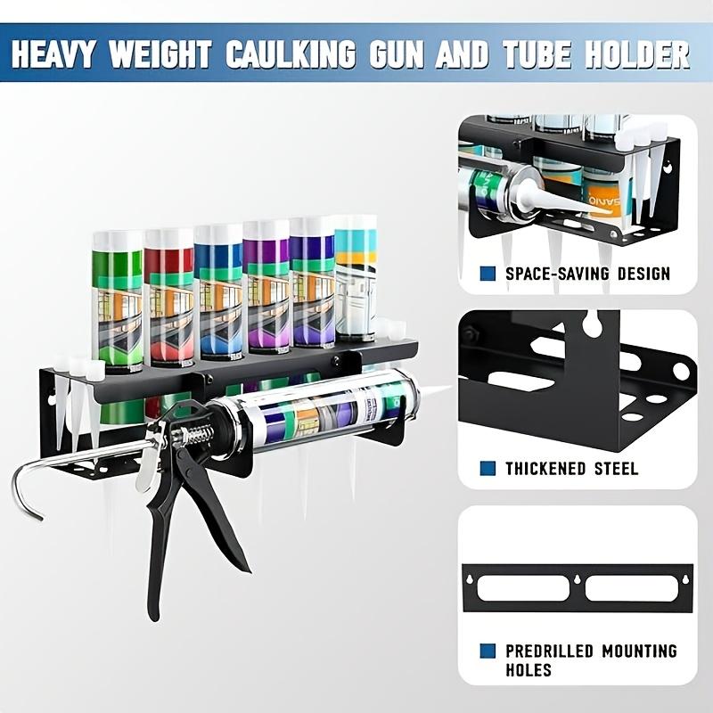 Caulking Tool Rack Holder, Glue Tube And Nozzles Rack, Wall-Mounted Manual Loading Tool Storage Rack, Storage Box for Garages, Storage Racks