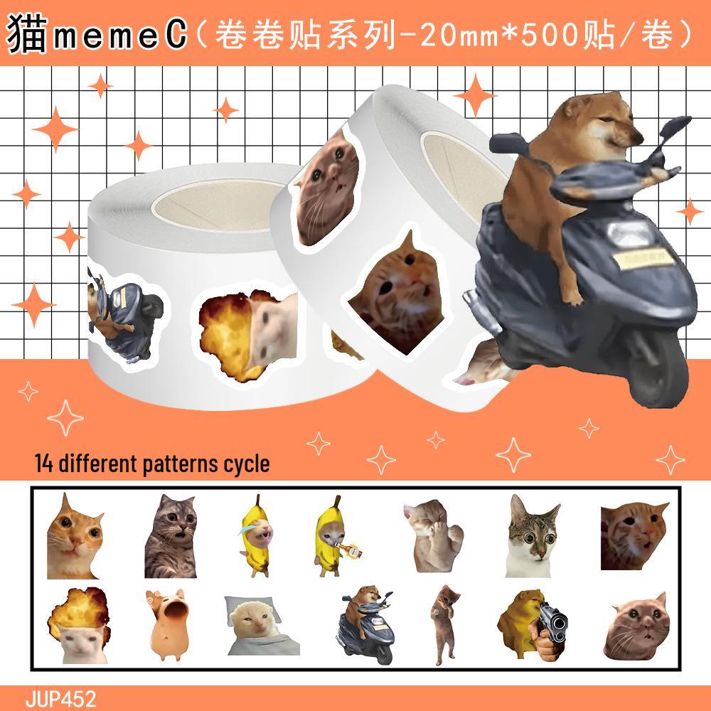 Cat Meme Sticker Tape: DIY Prank & Decoration for Journals, Phones, and Laptops