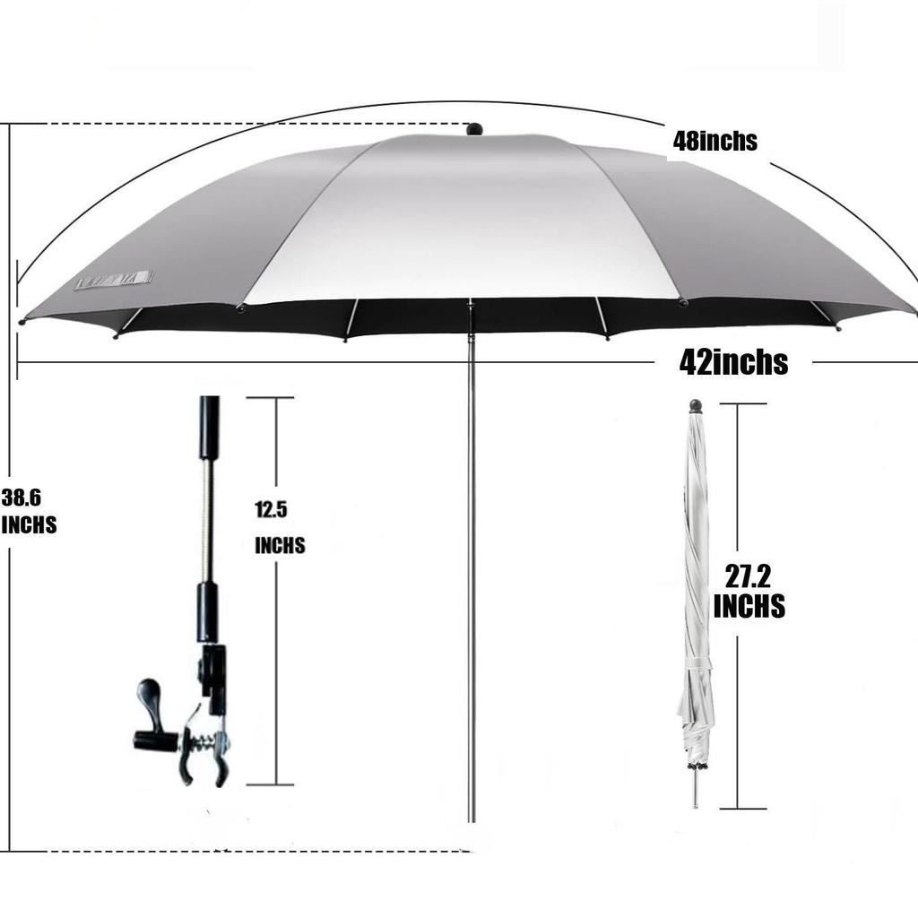 New Style UV Protection Folding Sun Umbrella with Clip for Outdoor, Fishing, Camping, and Beach Chair Use