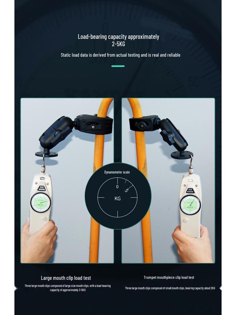 Quick-Release Forklift Handle 1.5" Ball Head Clip for 1841mm Off-Road Vehicle Luggage Rack Tube Clamp