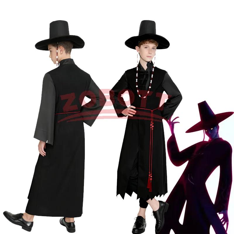 Anime Demon Hunter Saja Boy Jinu Cosplay Costume Kpop Group Singing Korea Style Man Suit Hat Black Y2K Gothic Halloween Kpop Cos