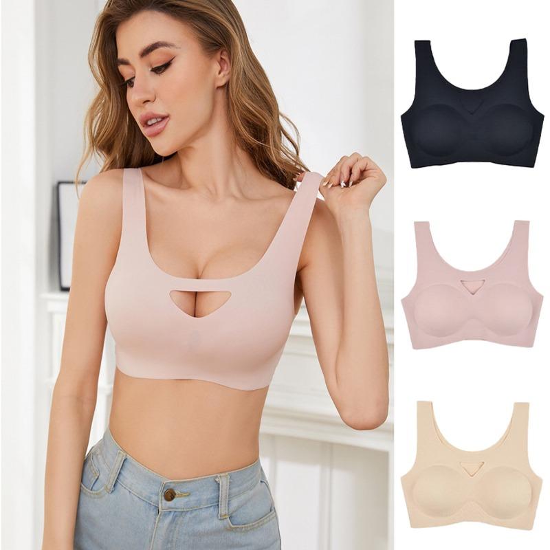 Women Seamless Comfortable Half Hollow Light Sports Wireless Underwear Bra