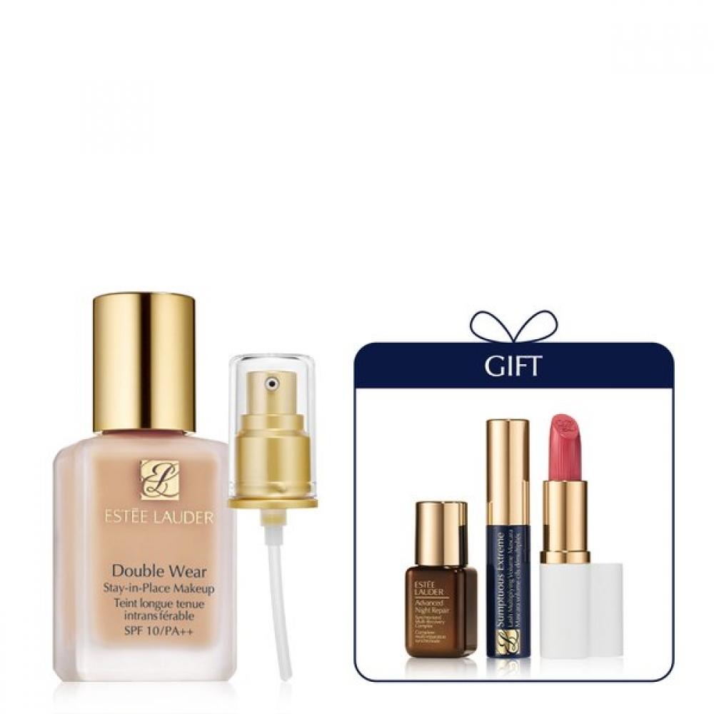 Est E laudEr doublE wEar Foundation sEt  +dEluxE 3pcs Gift NEW 1C0 shell